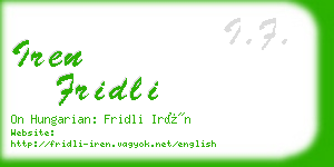 iren fridli business card